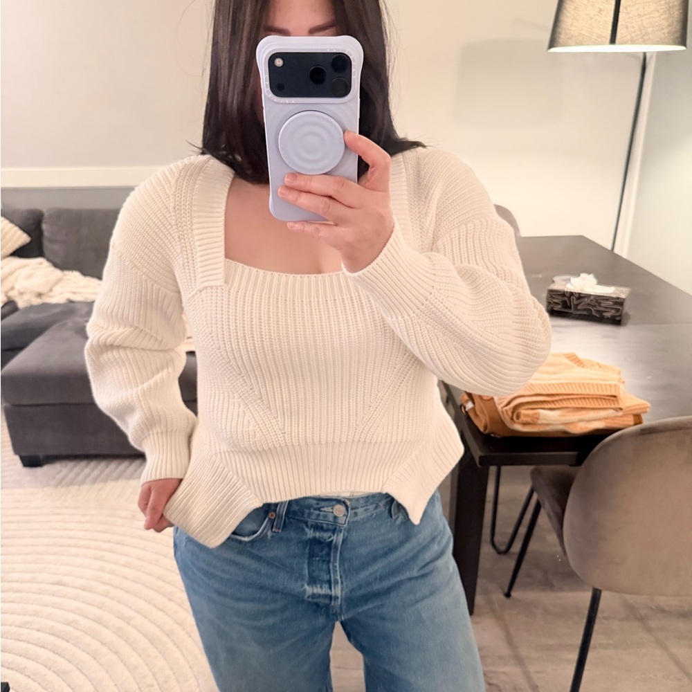 Zara Asymmetric White Sweater - Limited Edition
